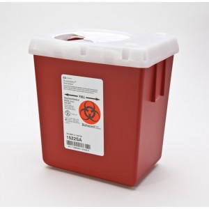 Phlebotomy Sharps Container, 2.2 Quart, Red - Kendall Healthcare - 1522SA